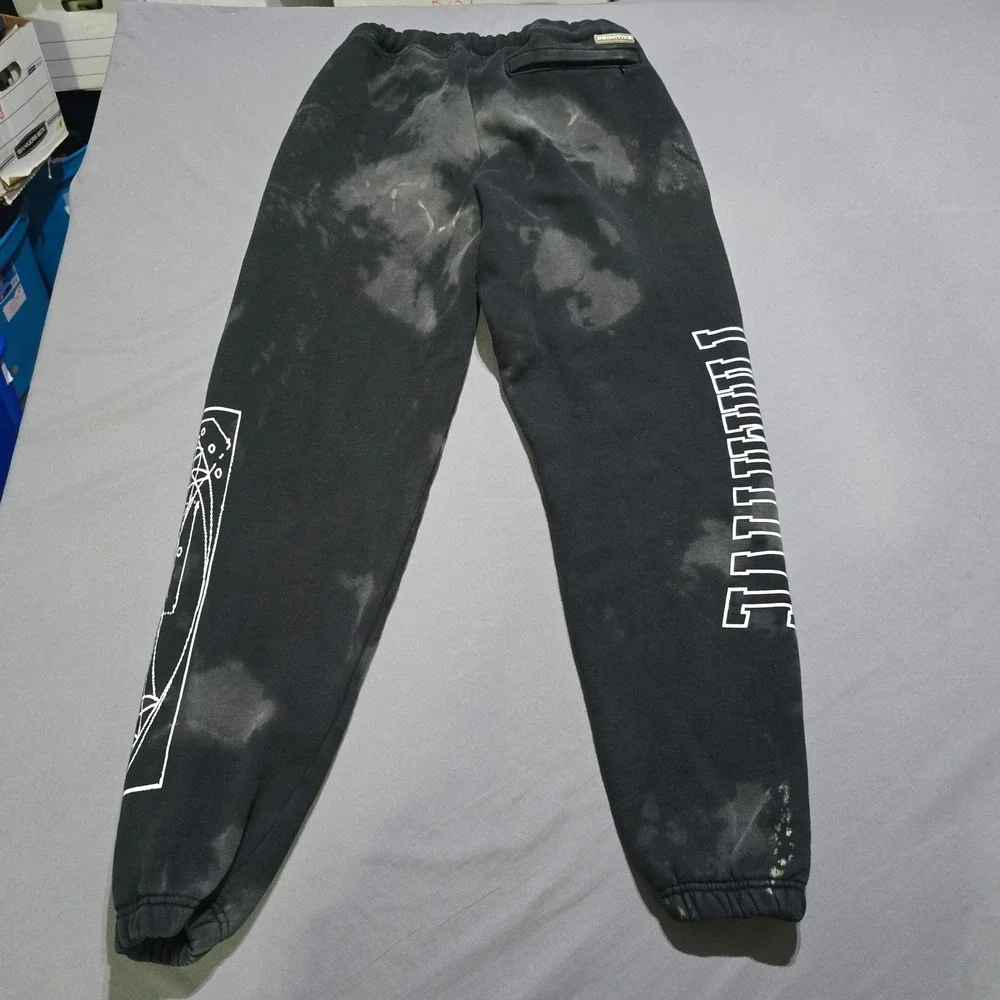Primitive Skateboarding Sweatpants Mens Medium Black Acid Wash Graphic Joggers